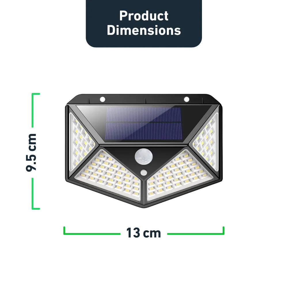 Lampe solaire à détecteur de mouvement PIR 270° grand angle